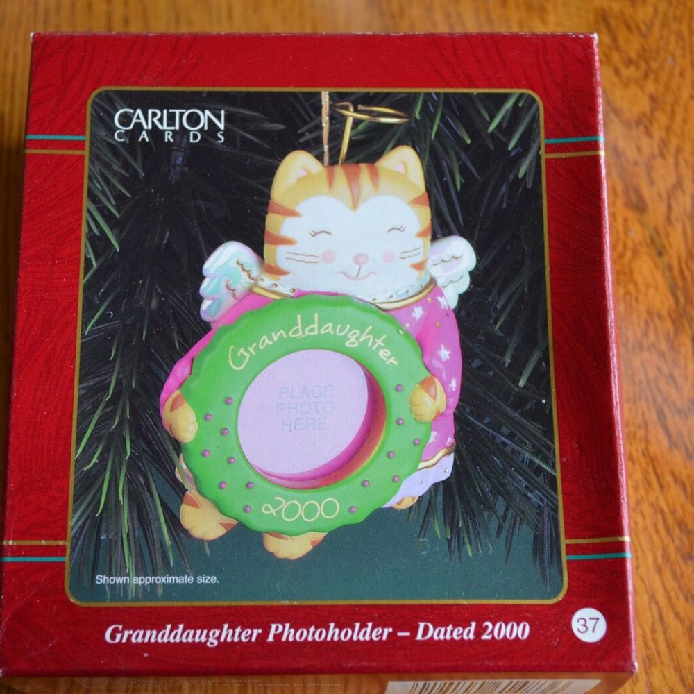 Carlton Card Collection Photo Holder Ornament - Granddaughter- Dated 2000